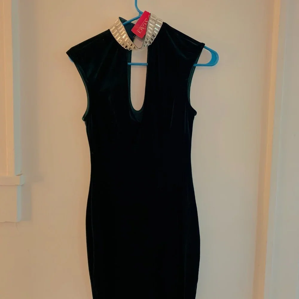 A'Gaci emerald green bodycon mini dress - Picture 3 of 4